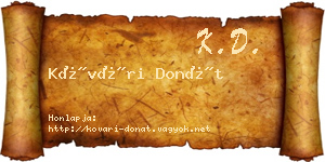Kővári Donát névjegykártya